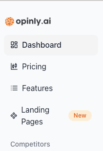 ui und features von opinly.ai